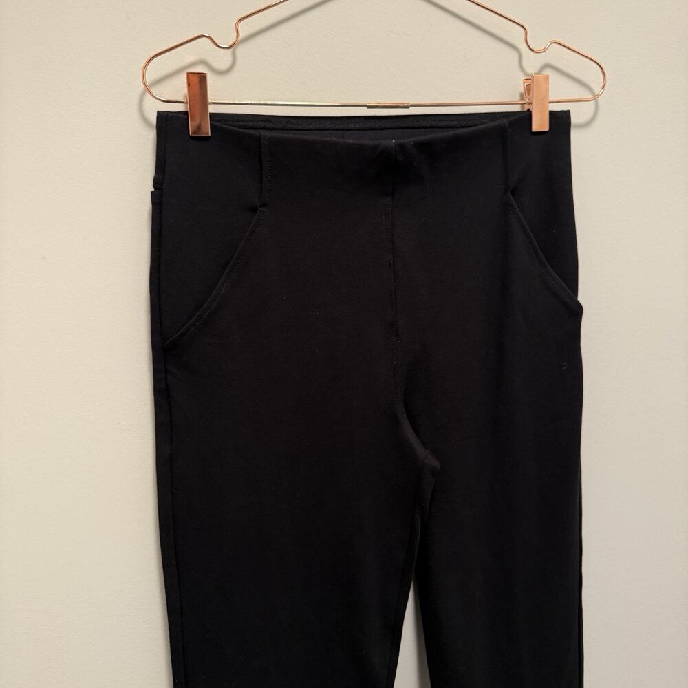 Betabrand Dress Pant Yoga Pant Size M Long Black Ponte Tapered Leg Stretch Work - Picture 2 of 6